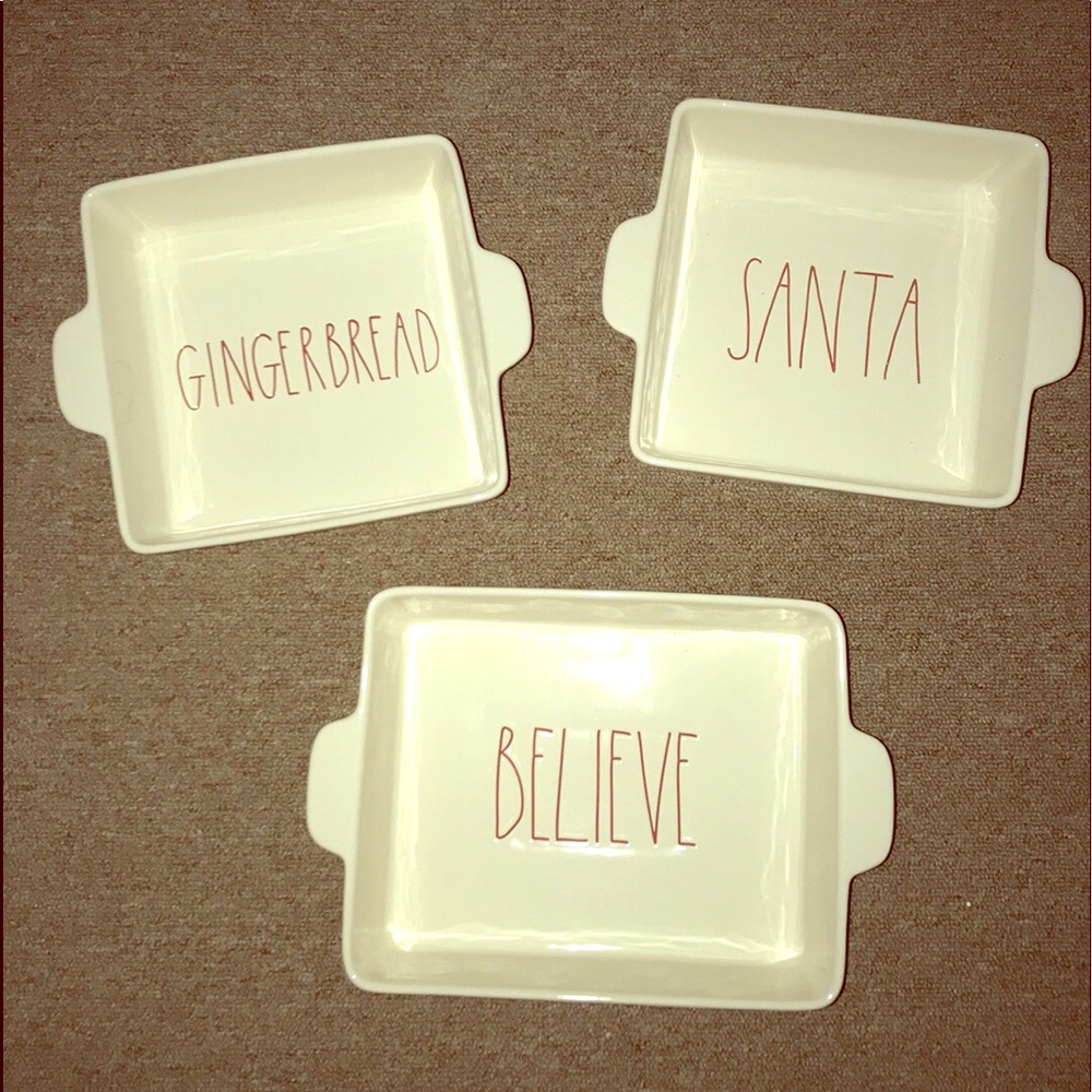 3 NEW RAE DUNN LG XMAS BAKEWARE sold